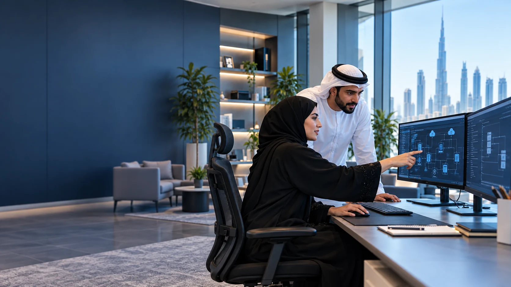 Emirati technology specialists implementing enterprise software